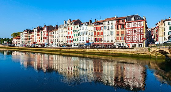 Colorful houses in Bayonne, France