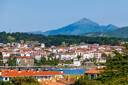 Panoramic View of Hendaye and the La Rhune Mountain Range from Hondarribia