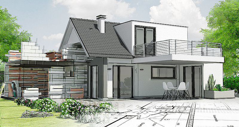 Esquisse de maison par architecte